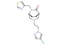 (1S*,5R*)-3-[2-(4-chloro-1H-pyrazol-1-yl)ethyl]-6-(1,3-thiazol-4-ylmethyl)-3,6-diazabicyclo[3.2.2]nonan-7-one