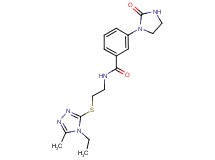 N-{2-[(4-ethyl-5-methyl-4H-1,2,4-triazol-3-yl)thio]ethyl}-3-(2-oxoimidazolidin-1-yl)benzamide