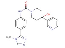 4-hydroxy-N-[4-(4-methyl-4H-1,2,4-triazol-3-yl)phenyl]-4-pyridin-3-ylpiperidine-1-carboxamide