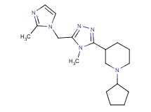 1-cyclopentyl-3-{4-methyl-5-[(2-methyl-1H-imidazol-1-yl)methyl]-4H-1,2,4-triazol-3-yl}piperidine