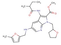 methyl 3-[(2-methylbutanoyl)amino]-5-{[(5-methyl-2-furyl)methyl]amino}-1-(tetrahydro-2-furanylmethyl)-1H-pyrrolo[2,3-b]pyridine-2-carboxylate