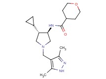 N-{rel-(3R,4S)-4-cyclopropyl-1-[(3,5-dimethyl-1H-pyrazol-4-yl)methyl]-3-pyrrolidinyl}tetrahydro-2H-pyran-4-carboxamide hydrochloride