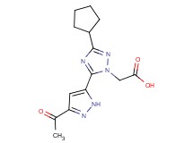[5-(3-acetyl-1H-pyrazol-5-yl)-3-cyclopentyl-1H-1,2,4-triazol-1-yl]acetic acid