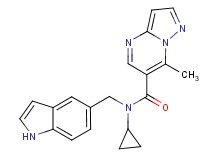 N-cyclopropyl-N-(1H-indol-5-ylmethyl)-7-methylpyrazolo[1,5-a]pyrimidine-6-carboxamide