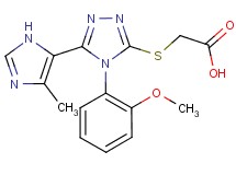 {[4-(2-methoxyphenyl)-5-(4-methyl-1H-imidazol-5-yl)-4H-1,2,4-triazol-3-yl]thio}acetic acid