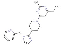 4-ethyl-2-methyl-6-{4-[1-(2-pyridinylmethyl)-1H-imidazol-2-yl]-1-piperidinyl}pyrimidine