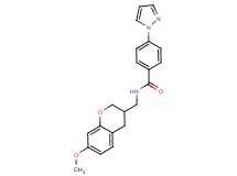 N-[(7-methoxy-3,4-dihydro-2H-chromen-3-yl)methyl]-4-(1H-pyrazol-1-yl)benzamide