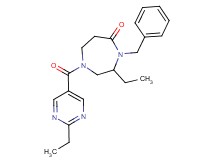 4-benzyl-3-ethyl-1-[(2-ethylpyrimidin-5-yl)carbonyl]-1,4-diazepan-5-one