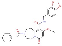 N-(1,3-benzodioxol-5-ylmethyl)-3-(1-cyclohexen-1-ylacetyl)-9-methoxy-7-oxo-1,2,3,4,5,7-hexahydropyrido[1,2-d][1,4]diazepine-10-carboxamide