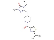 4-ethyl-5-({1-[(2-isopropyl-1,3-thiazol-4-yl)carbonyl]piperidin-4-yl}methyl)-2-methyl-2,4-dihydro-3H-1,2,4-triazol-3-one