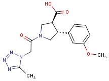(3S*,4R*)-4-(3-methoxyphenyl)-1-[(5-methyl-1H-tetrazol-1-yl)acetyl]pyrrolidine-3-carboxylic acid