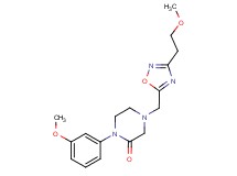 4-{[3-(2-methoxyethyl)-1,2,4-oxadiazol-5-yl]methyl}-1-(3-methoxyphenyl)-2-piperazinone