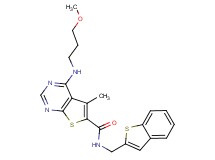 N-(1-benzothien-2-ylmethyl)-4-[(3-methoxypropyl)amino]-5-methylthieno[2,3-d]pyrimidine-6-carboxamide
