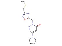 2-({3-[(methylthio)methyl]-1,2,4-oxadiazol-5-yl}methyl)-5-(1-pyrrolidinyl)-3(2H)-pyridazinone