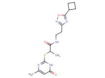 N-[2-(5-cyclobutyl-1,2,4-oxadiazol-3-yl)ethyl]-2-[(4-methyl-6-oxo-1,6-dihydropyrimidin-2-yl)thio]propanamide