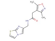 2-(3,5-dimethyl-4-isoxazolyl)-N-(imidazo[2,1-b][1,3]thiazol-6-ylmethyl)acetamide