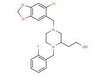 2-[4-[(6-chloro-1,3-benzodioxol-5-yl)methyl]-1-(2-fluorobenzyl)-2-piperazinyl]ethanol