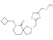 7-(cyclobutylmethyl)-2-({3-[(methylthio)methyl]-1,2,4-oxadiazol-5-yl}methyl)-2,7-diazaspiro[4.5]decan-6-one