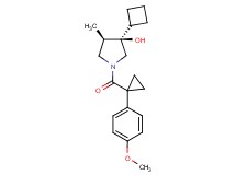 (3R*,4R*)-3-cyclobutyl-1-{[1-(4-methoxyphenyl)cyclopropyl]carbonyl}-4-methyl-3-pyrrolidinol