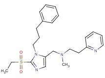 N-{[2-(ethylsulfonyl)-1-(3-phenylpropyl)-1H-imidazol-5-yl]methyl}-N-methyl-2-(2-pyridinyl)ethanamine