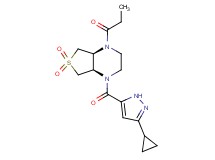 (4aS*,7aR*)-1-[(3-cyclopropyl-1H-pyrazol-5-yl)carbonyl]-4-propionyloctahydrothieno[3,4-b]pyrazine 6,6-dioxide