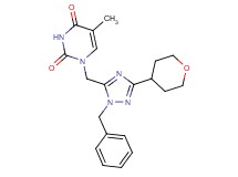 1-{[1-benzyl-3-(tetrahydro-2H-pyran-4-yl)-1H-1,2,4-triazol-5-yl]methyl}-5-methylpyrimidine-2,4(1H,3H)-dione