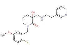 1-(2-fluoro-5-methoxybenzyl)-3-hydroxy-3-{[(2-pyridin-3-ylethyl)amino]methyl}piperidin-2-one