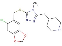 4-[(5-{[(6-chloro-1,3-benzodioxol-5-yl)methyl]thio}-4-methyl-4H-1,2,4-triazol-3-yl)methyl]piperidine hydrochloride