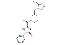 5-({3-[(2-methyl-1H-imidazol-1-yl)methyl]-1-piperidinyl}carbonyl)-2-phenyl-1,2-dihydro-3H-pyrazol-3-one