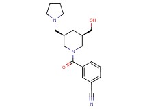 3-{[(3R*,5R*)-3-(hydroxymethyl)-5-(1-pyrrolidinylmethyl)-1-piperidinyl]carbonyl}benzonitrile
