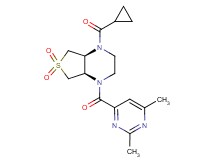 (4aR*,7aS*)-1-(cyclopropylcarbonyl)-4-[(2,6-dimethyl-4-pyrimidinyl)carbonyl]octahydrothieno[3,4-b]pyrazine 6,6-dioxide