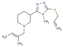 3-[5-(allylthio)-4-methyl-4H-1,2,4-triazol-3-yl]-1-[(2E)-2-methyl-2-buten-1-yl]piperidine