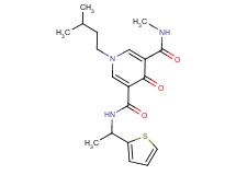 N-methyl-1-(3-methylbutyl)-4-oxo-N'-[1-(2-thienyl)ethyl]-1,4-dihydro-3,5-pyridinedicarboxamide