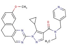 5-cyclopropyl-N-ethyl-1-(9-methoxy-5,6-dihydrobenzo[h]quinazolin-2-yl)-N-(4-pyridinylmethyl)-1H-pyrazole-4-carboxamide