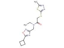 N-[(5-cyclobutyl-1,2,4-oxadiazol-3-yl)methyl]-N-ethyl-2-[(5-methyl-1,3,4-thiadiazol-2-yl)thio]acetamide