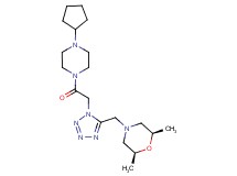 (2R*,6S*)-4-({1-[2-(4-cyclopentyl-1-piperazinyl)-2-oxoethyl]-1H-tetrazol-5-yl}methyl)-2,6-dimethylmorpholine