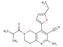 2-amino-4-(5-ethyl-2-furyl)-6-isobutyryl-5,6,7,8-tetrahydro-1,6-naphthyridine-3-carbonitrile