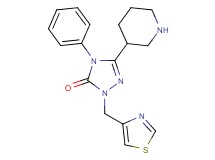 4-phenyl-5-(3-piperidinyl)-2-(1,3-thiazol-4-ylmethyl)-2,4-dihydro-3H-1,2,4-triazol-3-one hydrochloride