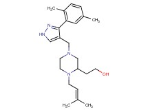 2-[4-{[3-(2,5-dimethylphenyl)-1H-pyrazol-4-yl]methyl}-1-(3-methyl-2-buten-1-yl)-2-piperazinyl]ethanol