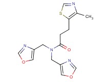 3-(4-methyl-1,3-thiazol-5-yl)-N,N-bis(1,3-oxazol-4-ylmethyl)propanamide