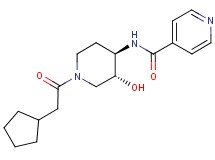 N-[(3R*,4R*)-1-(cyclopentylacetyl)-3-hydroxypiperidin-4-yl]isonicotinamide