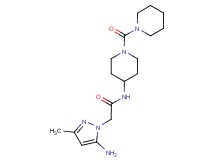 2-(5-amino-3-methyl-1H-pyrazol-1-yl)-N-[1-(piperidin-1-ylcarbonyl)piperidin-4-yl]acetamide