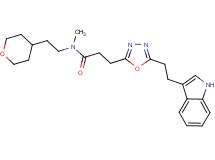 3-{5-[2-(1H-indol-3-yl)ethyl]-1,3,4-oxadiazol-2-yl}-N-methyl-N-[2-(tetrahydro-2H-pyran-4-yl)ethyl]propanamide