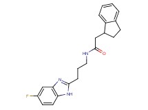 2-(2,3-dihydro-1H-inden-1-yl)-N-[3-(5-fluoro-1H-benzimidazol-2-yl)propyl]acetamide