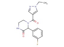 4-[(1-ethyl-1H-pyrazol-4-yl)carbonyl]-3-(3-fluorophenyl)piperazin-2-one