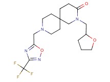 2-(tetrahydrofuran-2-ylmethyl)-9-{[3-(trifluoromethyl)-1,2,4-oxadiazol-5-yl]methyl}-2,9-diazaspiro[5.5]undecan-3-one