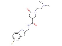 1-[2-(dimethylamino)ethyl]-N-[(5-fluoro-1H-indol-2-yl)methyl]-5-oxo-3-pyrrolidinecarboxamide
