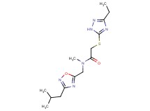 2-[(3-ethyl-1H-1,2,4-triazol-5-yl)thio]-N-[(3-isobutyl-1,2,4-oxadiazol-5-yl)methyl]-N-methylacetamide