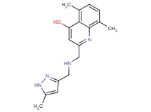 5,8-dimethyl-2-({[(5-methyl-1H-pyrazol-3-yl)methyl]amino}methyl)quinolin-4-ol