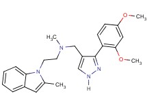 N-{[3-(2,4-dimethoxyphenyl)-1H-pyrazol-4-yl]methyl}-N-methyl-2-(2-methyl-1H-indol-1-yl)ethanamine